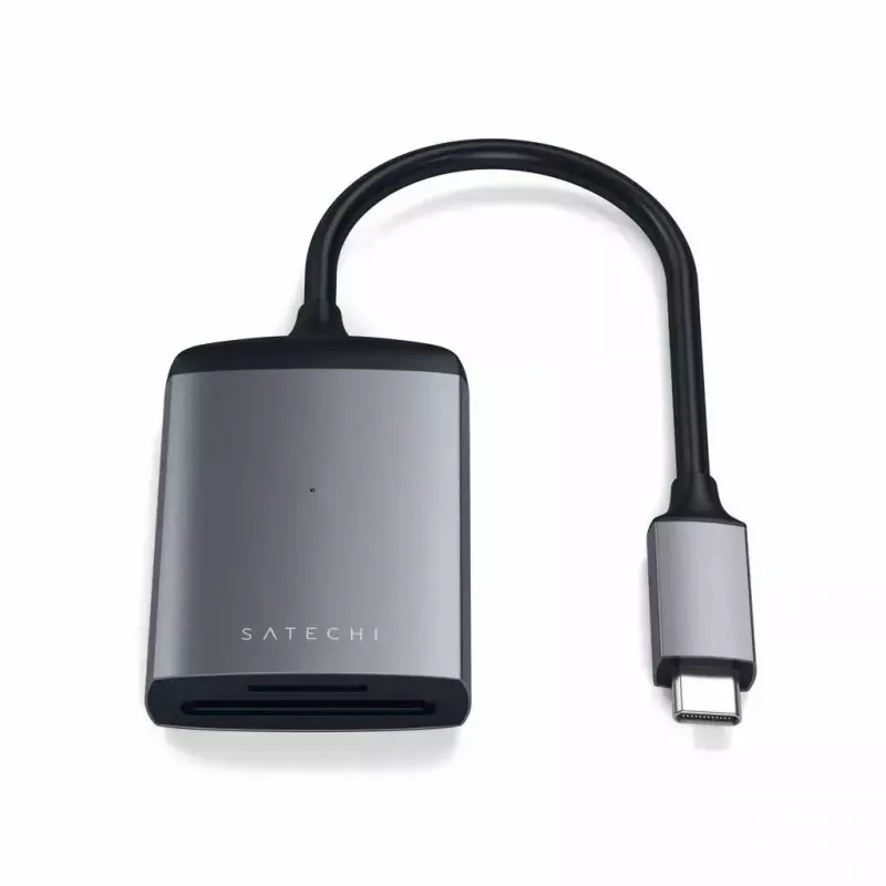Kortelių skaitytuvas Satechi ST-TCU3CRM USB 2.0 Type-C — SD, MicroSD, pilkas, vidinis, 312 Mbit/s