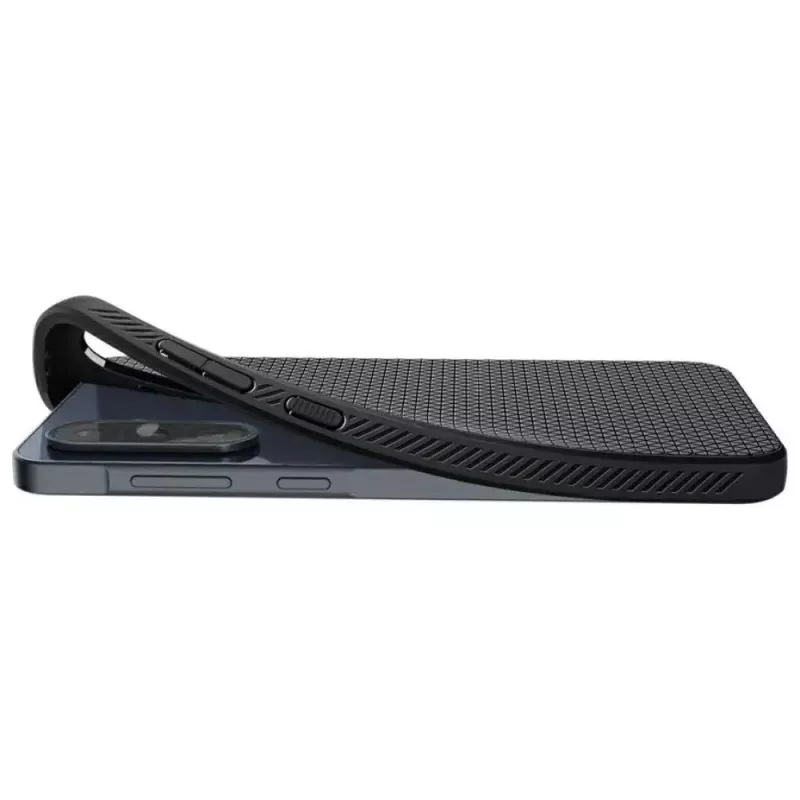 Apsauginis telefono dėklas Spigen Liquid Air, skirtas Samsung Galaxy A36 5G, matinės juodos spalvos