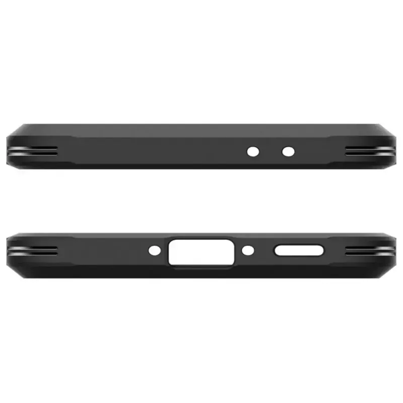 Spigen Tough Armor dėklas Samsung Galaxy A56 5G — juodas, dvisluoksnis apsauginis dangtelis