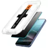 Grūdinto privatumo stiklo ekrano apsauga Spigen Glas.TR EZ FIT HD, skirta Samsung Galaxy S24/S25 — 2 vnt.