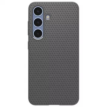 Apsauginis telefono dėklas Spigen Liquid Air, skirtas Galaxy S25 — marmuro pilkumo, plonas, smūgius sugeriantis
