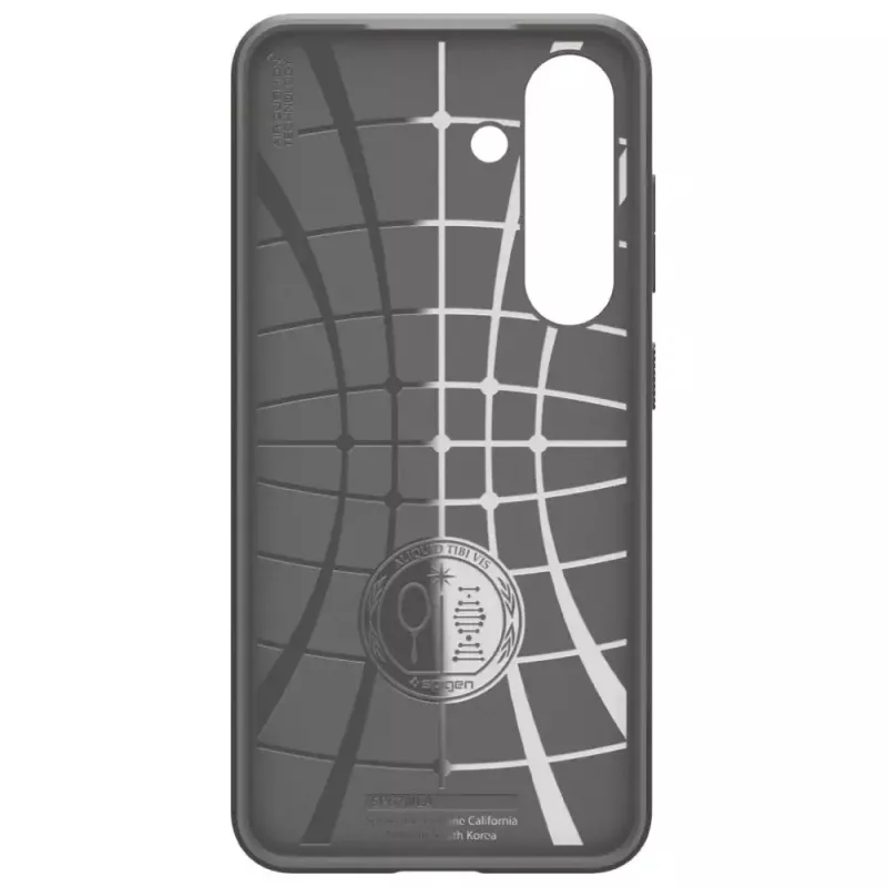 Apsauginis telefono dėklas Spigen Liquid Air, skirtas Galaxy S25 — marmuro pilkumo, plonas, smūgius sugeriantis
