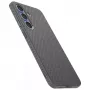 Apsauginis telefono dėklas Spigen Liquid Air, skirtas Galaxy S25 — marmuro pilkumo, plonas, smūgius sugeriantis