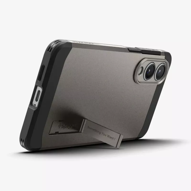 Dėklas Spigen Galaxy S25 Edge Tough Armor AI MagFit Gunmetal