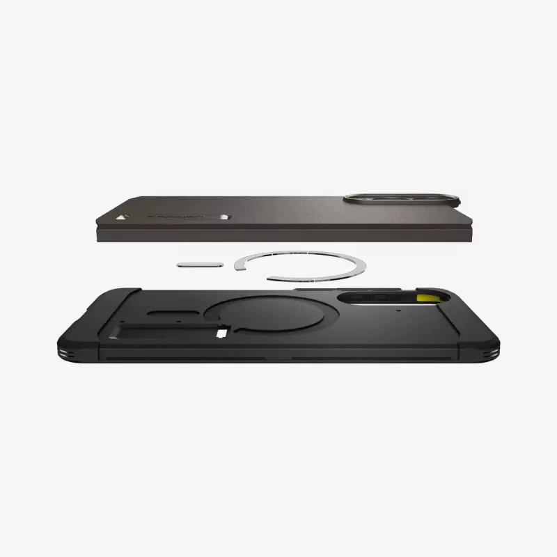 Dėklas Spigen Galaxy S25 Edge Tough Armor AI MagFit Gunmetal