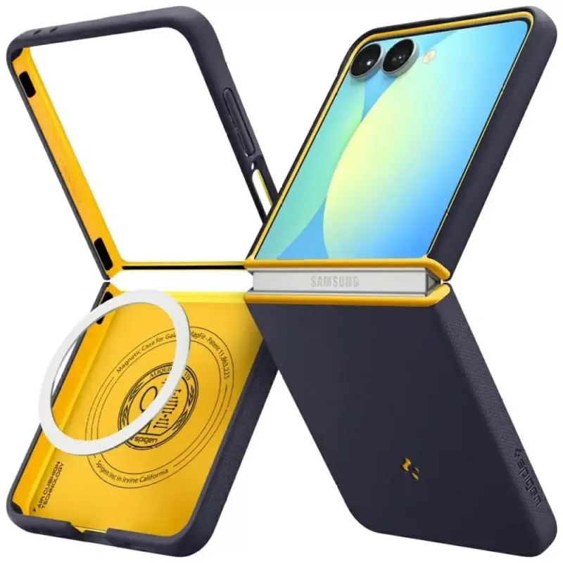 Apsauginis telefono dėklas Spigen Nano Pop Mag, skirtas Samsung Galaxy Z Flip 7 — Blueberry Navy, suderinamas su MagSafe