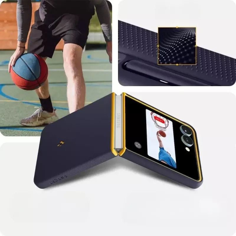 Apsauginis telefono dėklas Spigen Nano Pop Mag, skirtas Samsung Galaxy Z Flip 7 — Blueberry Navy, suderinamas su MagSafe