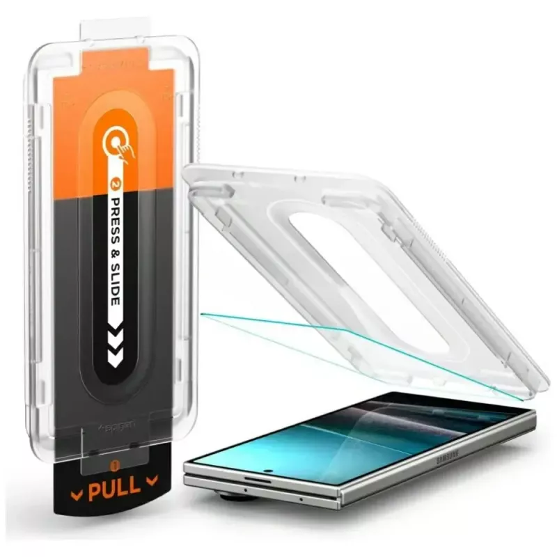 Grūdintas stiklo ekrano apsauga Spigen Glas.Tr EZ FIT Pro HD, skirta Samsung Galaxy Z Fold7 — apsauga nuo įbrėžimų, lengvas montavimas