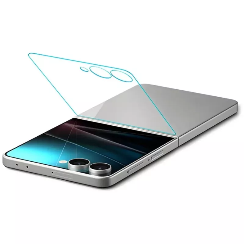 Apsauginė plėvelė Spigen Glas.TR EZ FIT HD, skirta Samsung Galaxy Z Flip 7 — permatoma, 2 vnt.
