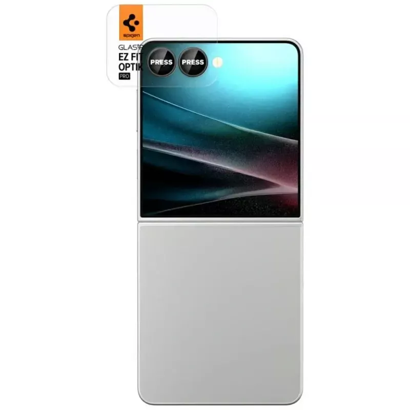 Fotoaparato apsauga Spigen, skirta Galaxy Z Flip 7, HD stiklas, 2 vnt. pakuotėje