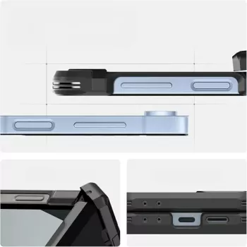 Apsauginis dėklas Spigen Tough Armor Pro Mag Galaxy Z Flip 7 FE — juodas