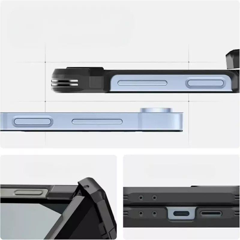 Apsauginis dėklas Spigen Tough Armor Pro Mag Galaxy Z Flip 7 FE — juodas