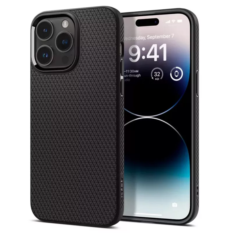„Spigen Liquid Air“ dėklas „iPhone 14 Pro Max“ 17 cm juodas