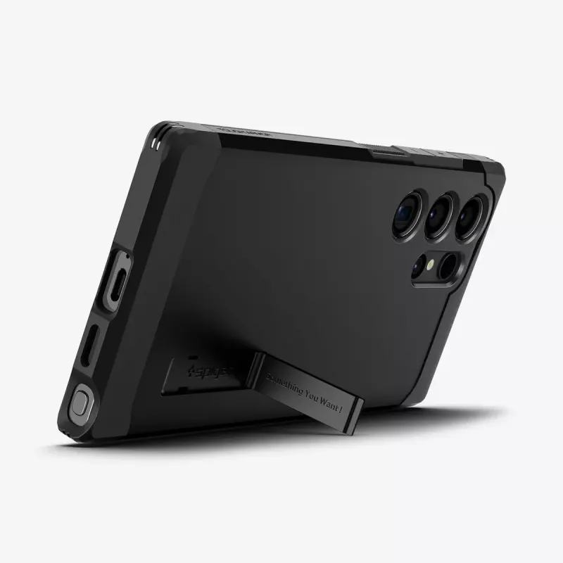 Spigen Tough Armor mobiliojo telefono dėklas, juodas, Galaxy S24 Ultra 17,3 cm