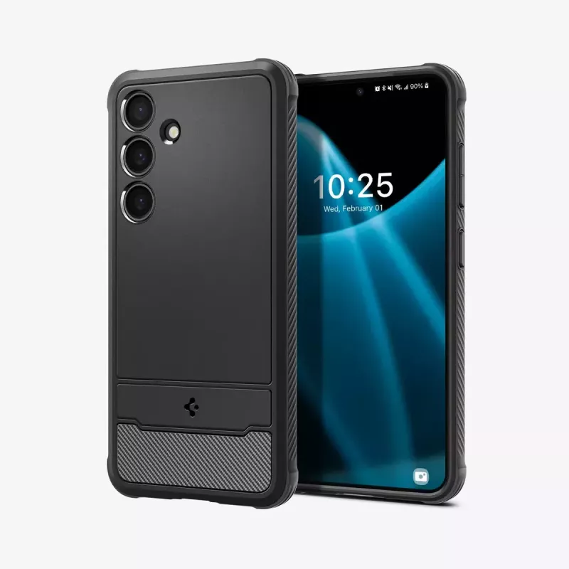 Spigen Rugged Armor mobiliojo telefono dėklas, juodas, Samsung Galaxy S24, 15,8 cm