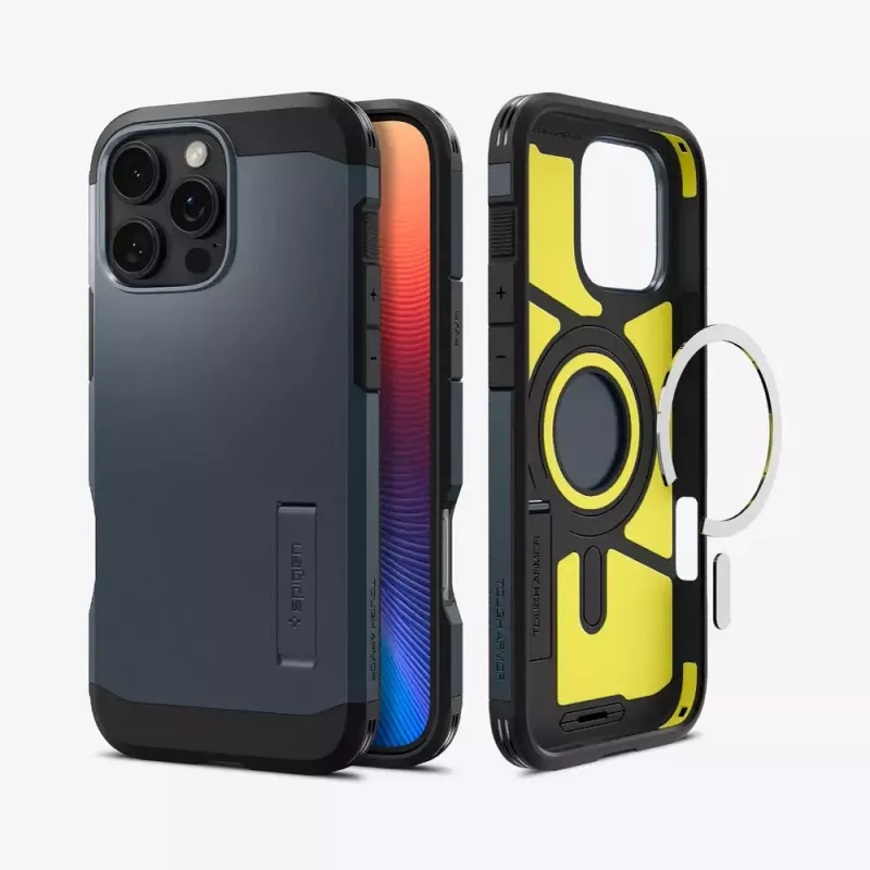 Spigen Tough Armor AI mobiliojo telefono dėklas Dangtelis Pilkas, skirtas iPhone 16 Pro Max