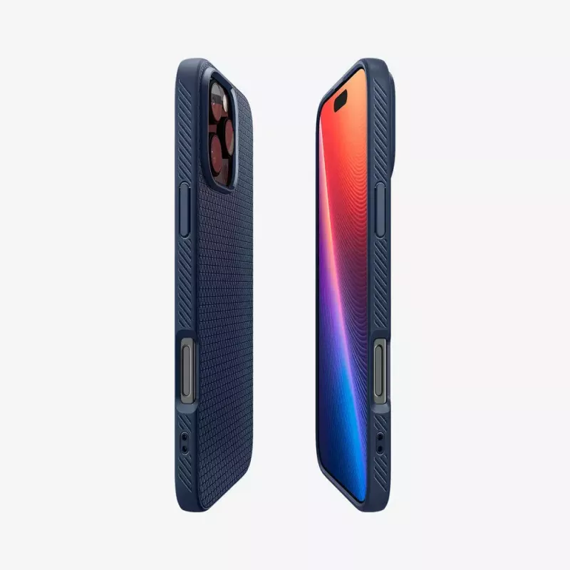 Spigen Liquid Air mobiliojo telefono dangtelis Navy skirtas iPhone 16 Pro