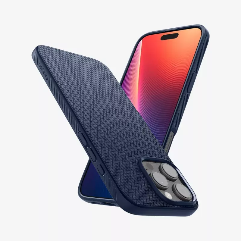 Spigen Liquid Air mobiliojo telefono dangtelis Navy skirtas iPhone 16 Pro