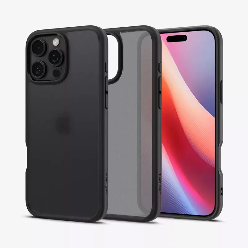 Spigen Ultra Hybrid mobiliojo telefono dėklas juodas, skirtas iPhone 16 Pro 6,3 col.