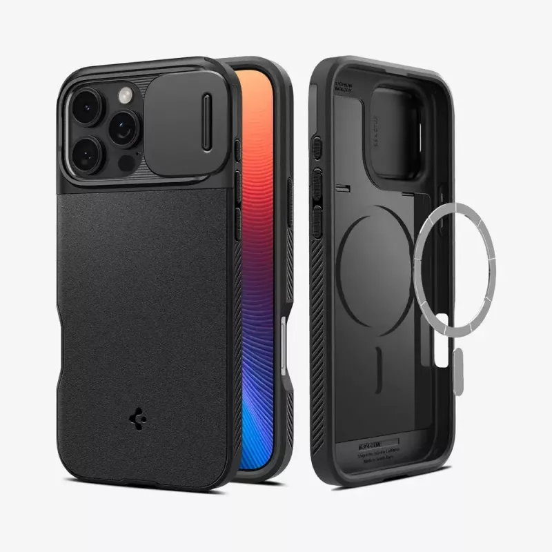 Spigen Optik Armor mobiliojo telefono dėklas Juoda iPhone 16 Pro