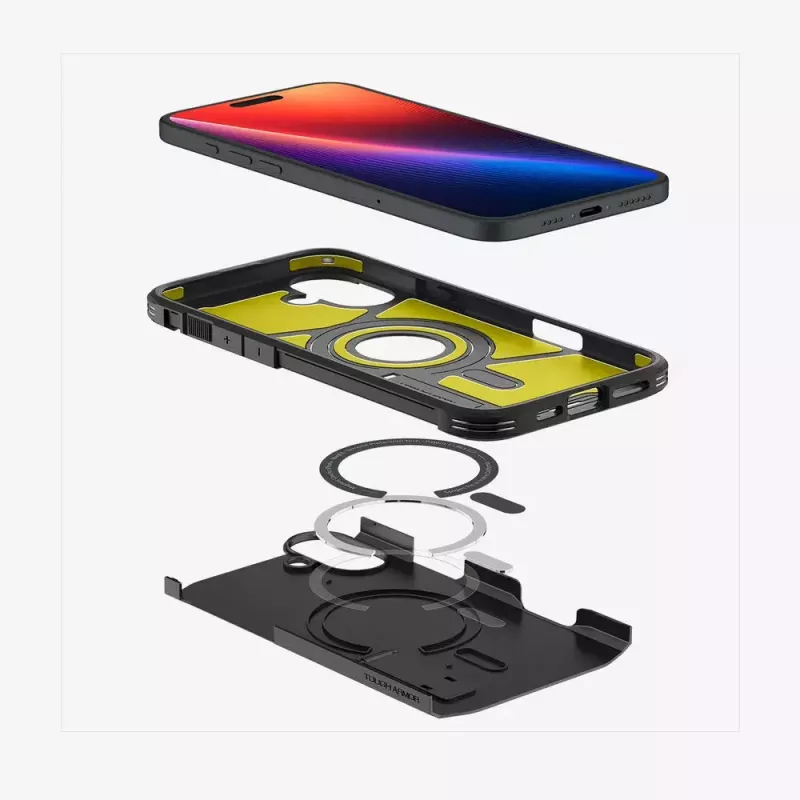Spigen Tough Armor AI (MagFit) mobiliojo telefono dėklas, juodos spalvos, 15,5 cm