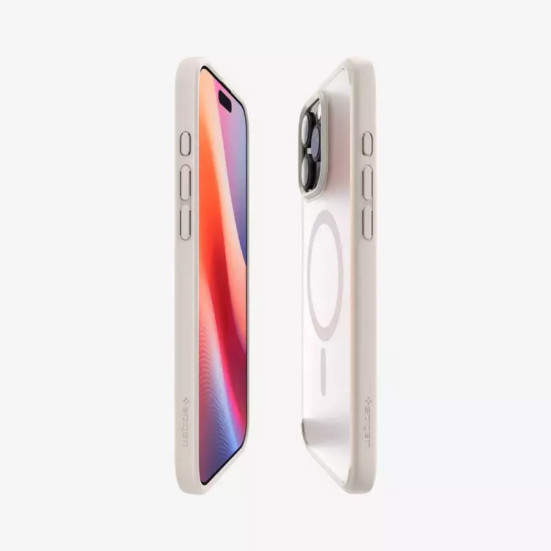 Spigen Ultra Hybrid (MagFit) mobiliojo telefono dėklas Užvalkalas Smėlio spalvos Skaidrus