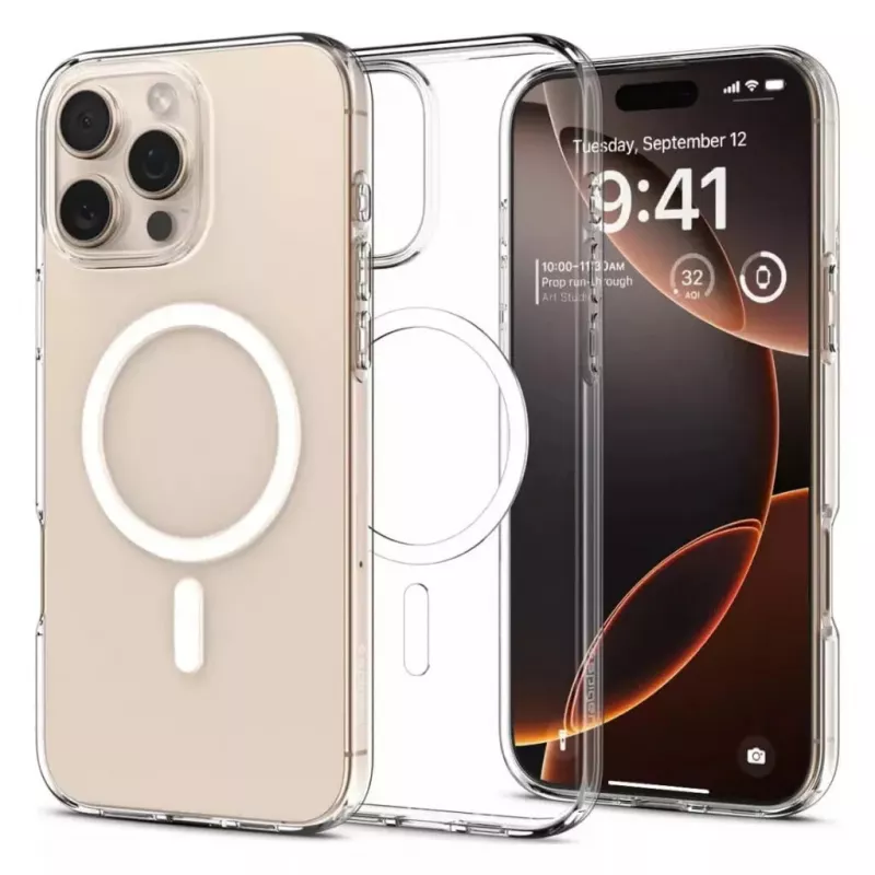 Dėklas Spigen Liquid Crystal MagFit iPhone 16 Pro permatomas