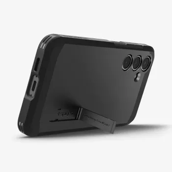 Spigen Tough Armor Galaxy S24 FE Juoda Desktop Stand