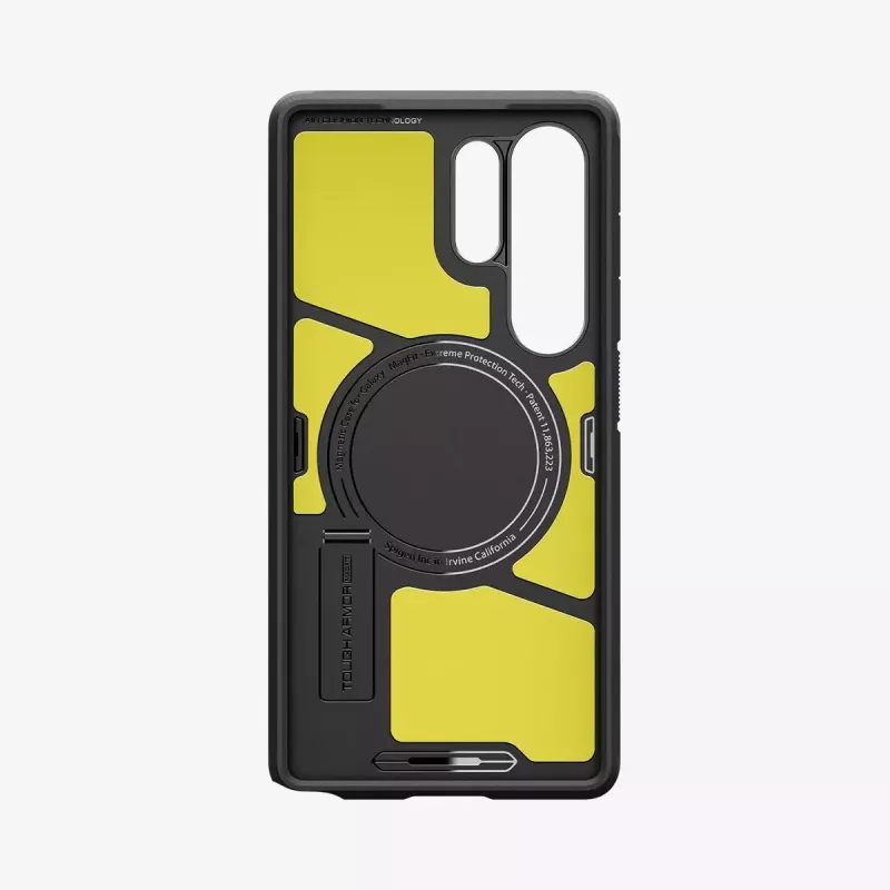 Dėklas Spigen Galaxy S25 Ultra Tough Armor AI juodas su stalu stovu