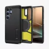 Dėklas Spigen Galaxy S25 Ultra Tough Armor AI juodas su stalu stovu