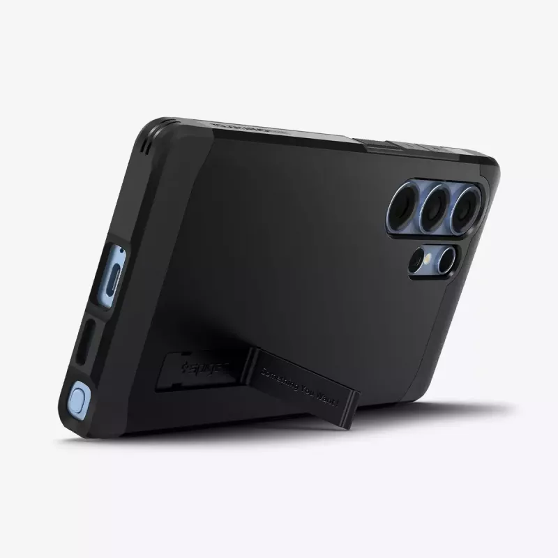 Dėklas Spigen Galaxy S25 Ultra Tough Armor AI juodas su stalu stovu
