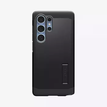 Dėklas Spigen Galaxy S25 Ultra Tough Armor AI juodas su stalu stovu