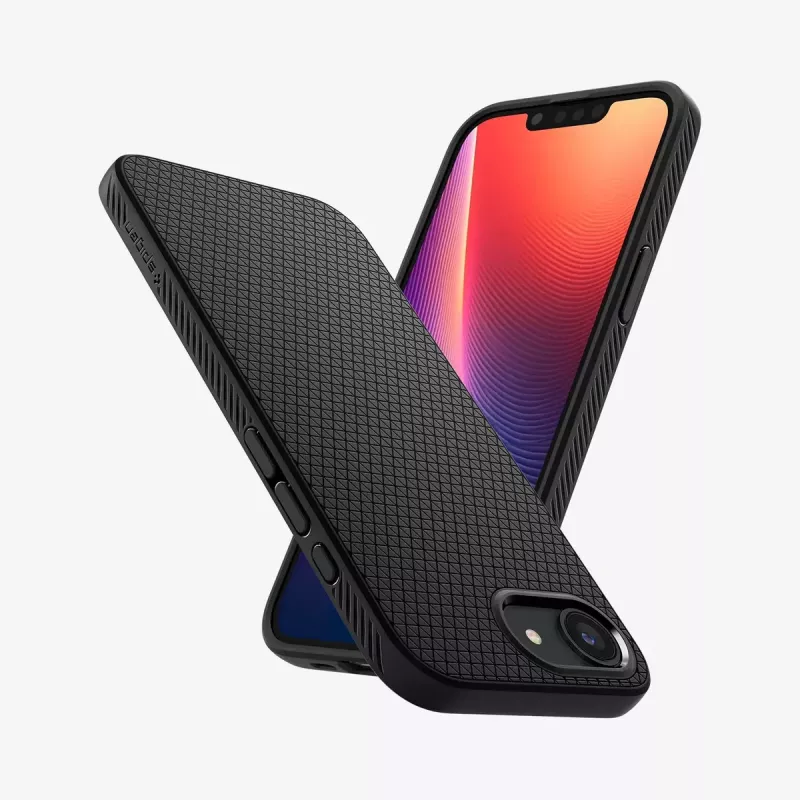 Cover Spigen Liquid Air iPhone 16e dėklas matinės juodos spalvos