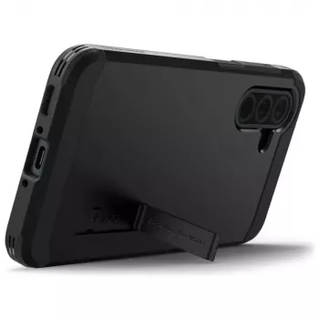 Apsauginis telefono dėklas Spigen Tough Armor, skirtas Samsung Galaxy A36 5G — dvisluoksnis, juodas