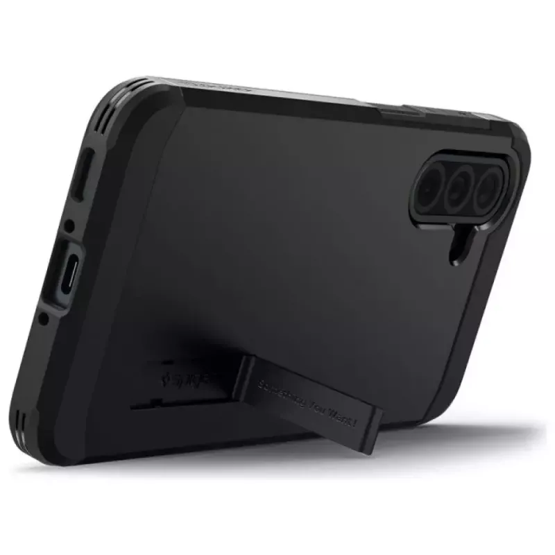 Apsauginis telefono dėklas Spigen Tough Armor, skirtas Samsung Galaxy A36 5G — dvisluoksnis, juodas