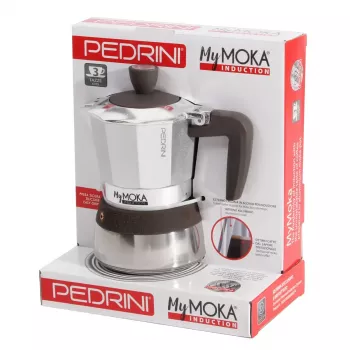 Moka puodas Pedrini MyMoka induction Brown Stainless steel