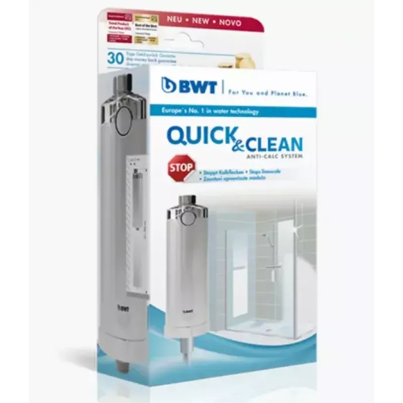 BWT Quick & Clean anti-kalkių dušo filtro sistema, balta