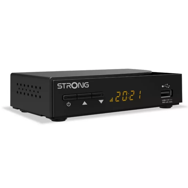 Televizoriaus priedėlis STRONG SRT 3030 — Kabelinis DVB-C Full HD imtuvas, 1 imtuvas, AAC/AC3 garsas, 64 MB RAM, juodas