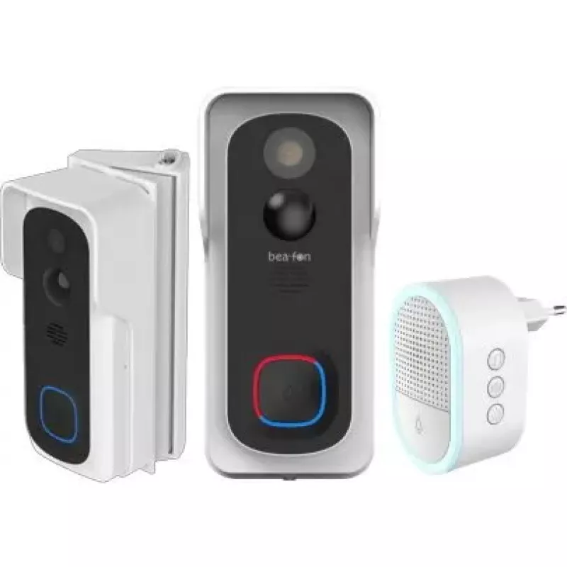Vaizdo durų skambutis Beafon SmartHome Visitor 2V Tuya rinkinys – belaidė HD kamera, modelis BEASH-2VSET-W