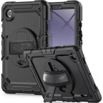 Apsauginis dėklas Tech-Protect Solid360 planšetiniam kompiuteriui Samsung Galaxy Tab A9 8.7, juodas