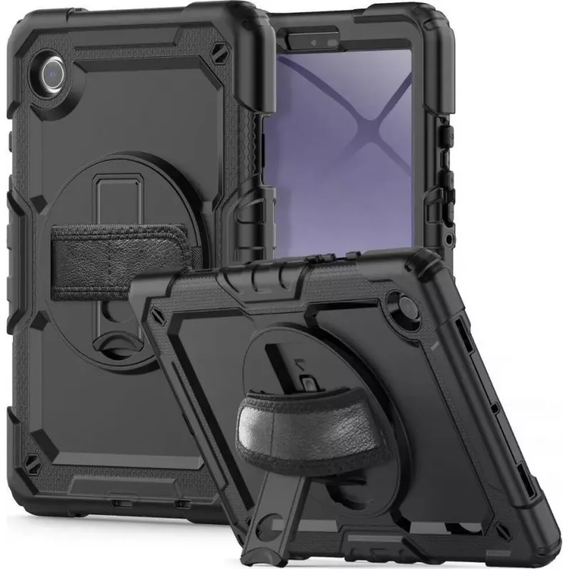 Apsauginis dėklas Tech-Protect Solid360 planšetiniam kompiuteriui Samsung Galaxy Tab A9 8.7, juodas