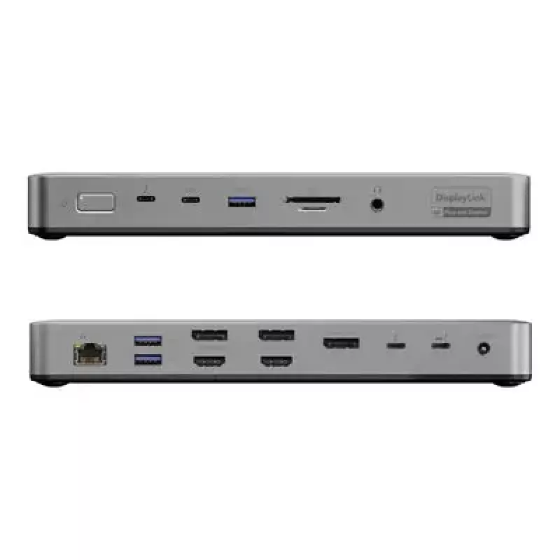 Nešiojamojo kompiuterio dokas / prievadų replikatorius ALOGIC TB4DU4 — laidinis Thunderbolt, 96W, SD/MicroSD skaitytuvas, 3,5 mm, aliuminis/ABS