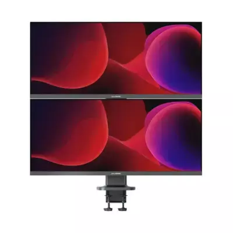 ALOGIC ED34VMSSGR monitoriaus laikiklis, spaustuvinis stovas ekranams iki 34 colių, dvigubas ekranas, 12 kg talpa, pilkas