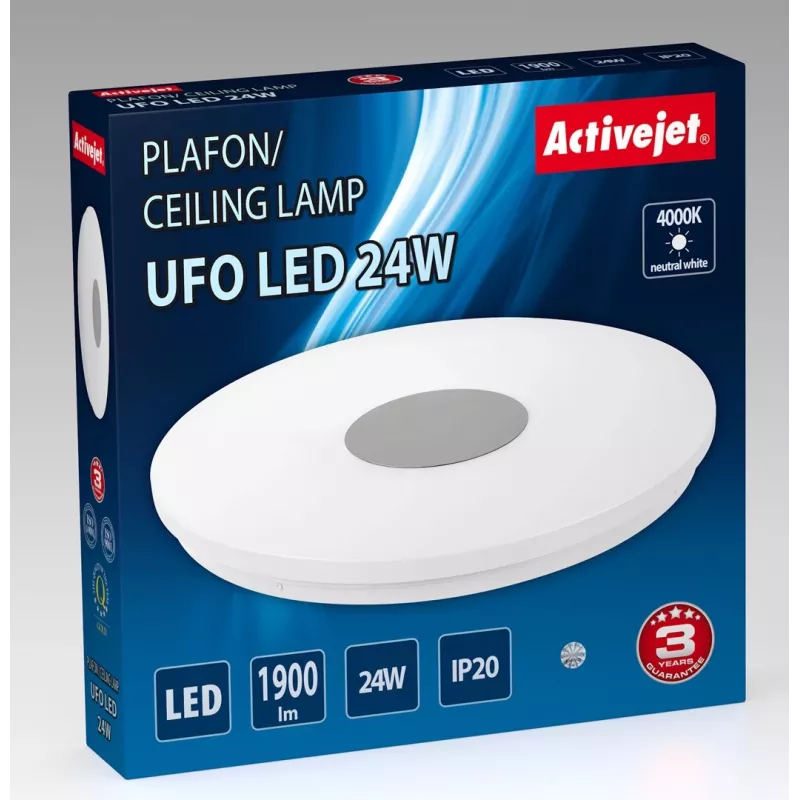 Modernus LED lubinis plafonas Activejet UFO LED 24W