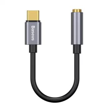 Baseus L54 garso adapteris USB-C + mini lizdas 3,5 mm (juoda+pilka)