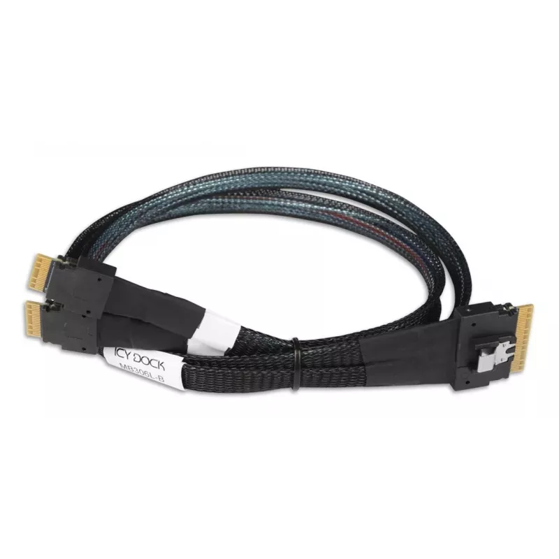 ICY DOCK - SlimSAS 8i SFF-8654 į 2x SlimSAS 4i SFF-8654 kabelis - 0,5M