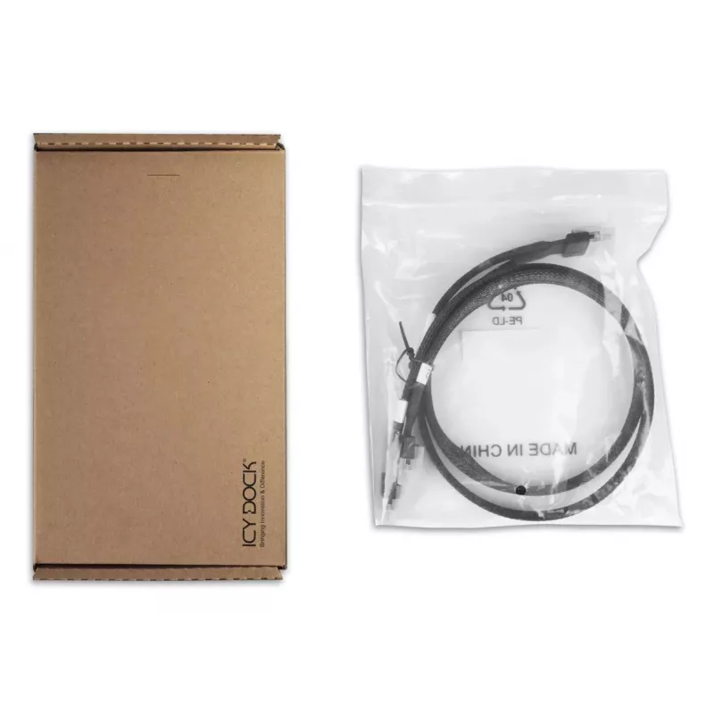 ICY DOCK - SlimSAS 8i SFF-8654 į 2x SlimSAS 4i SFF-8654 kabelis - 0,5M