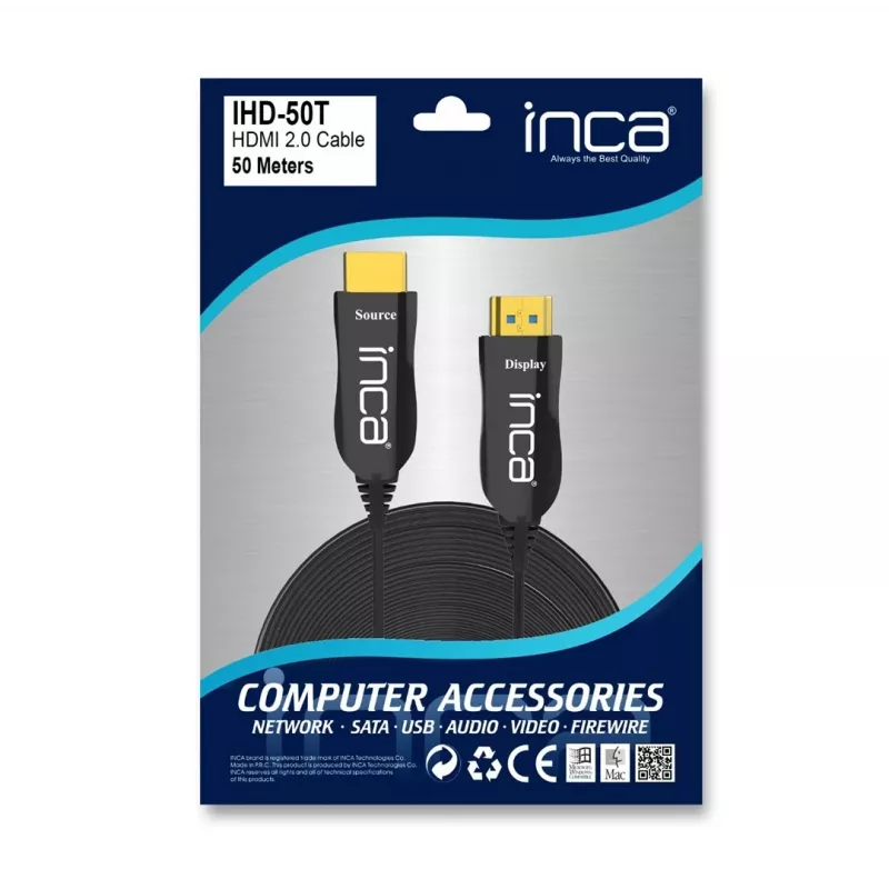 Cian Technology GmbH INCA HDMI kabelis IHD-50T 2.0 jungiamasis kabelis 4K 30Hz 50m mažmeninė - Kabelis - Skaitmeninis/Ekranas/Vaizdas