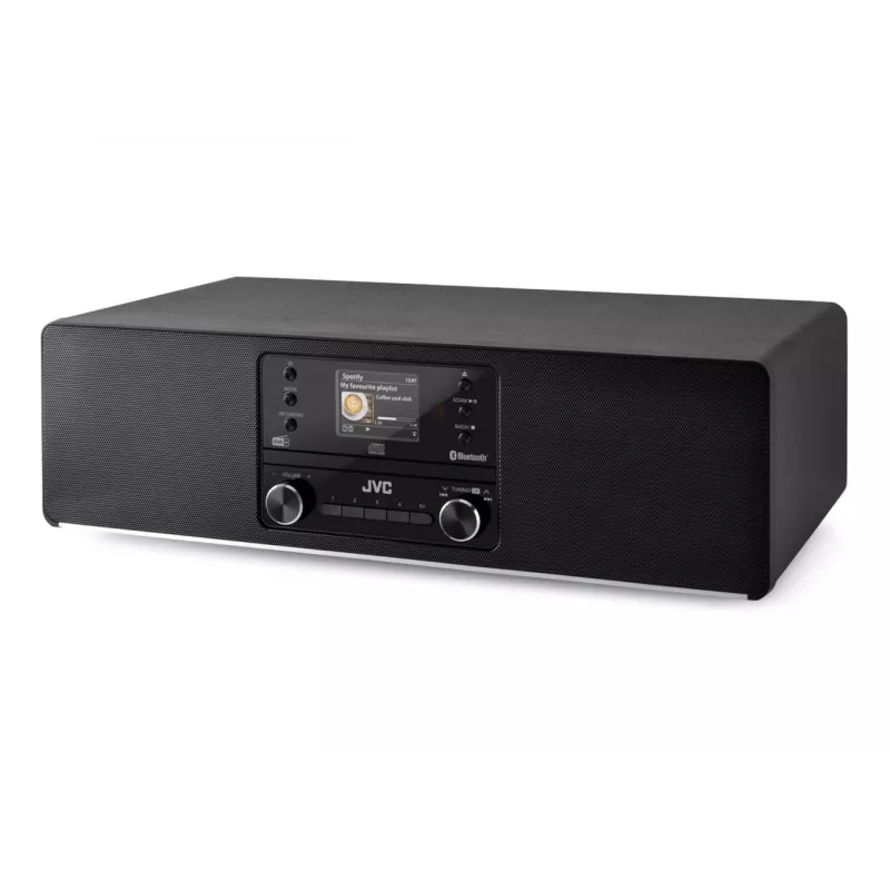 JVC RD-E984B - „viskas viename“ mini bokštelis, juodas