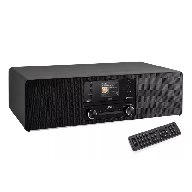 JVC RD-E984B - „viskas viename“ mini bokštelis, juodas